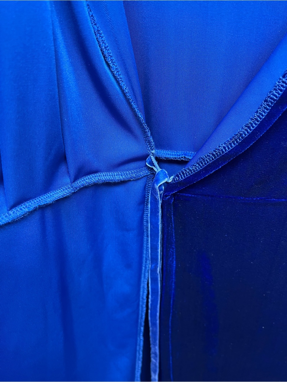BBWM Woman Blue Velour Velvet Long Sleeeve Midi Wrap Dress Womens Medium - Picture 3 of 7